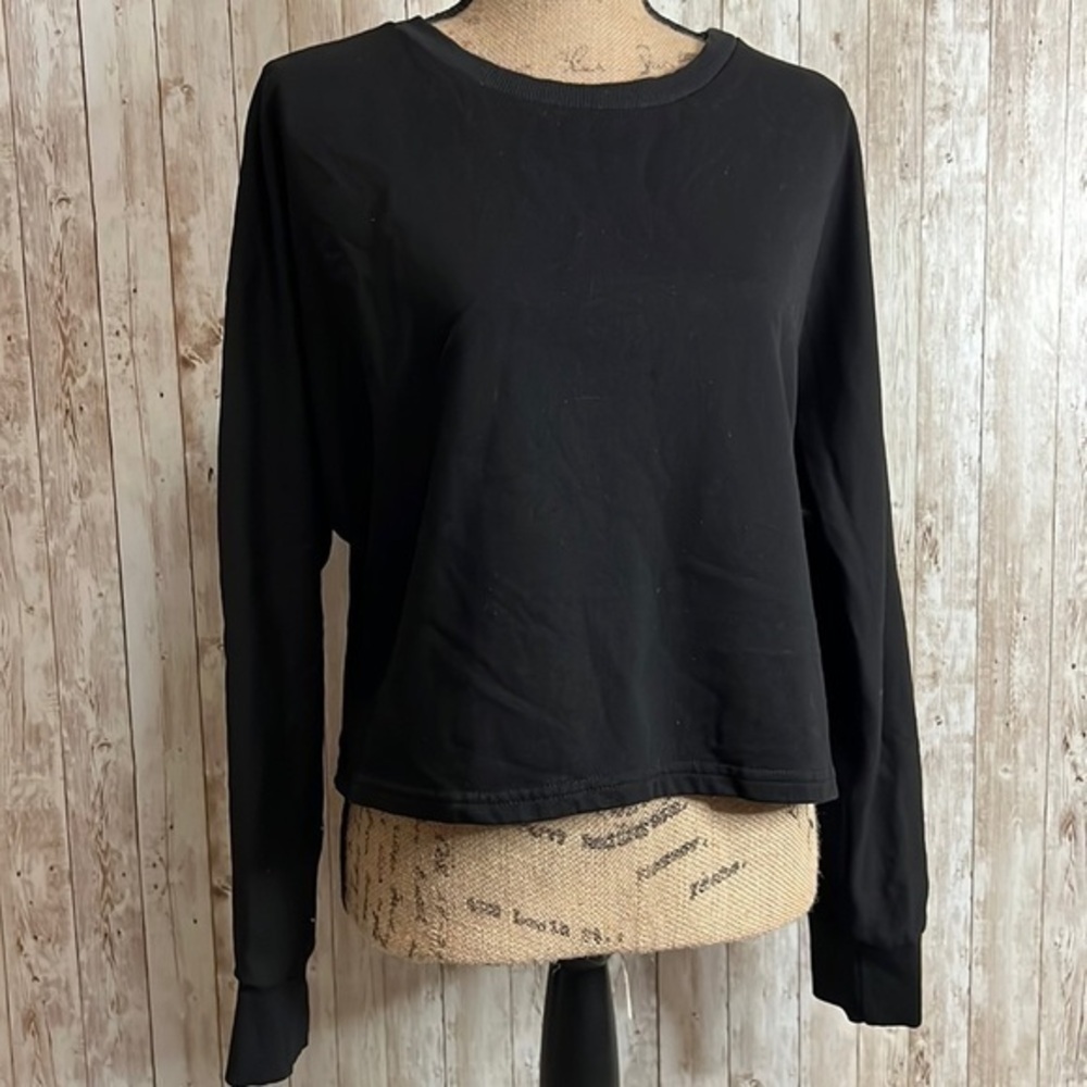 Zesica Black Crop Sweatshirt Lounge Wear